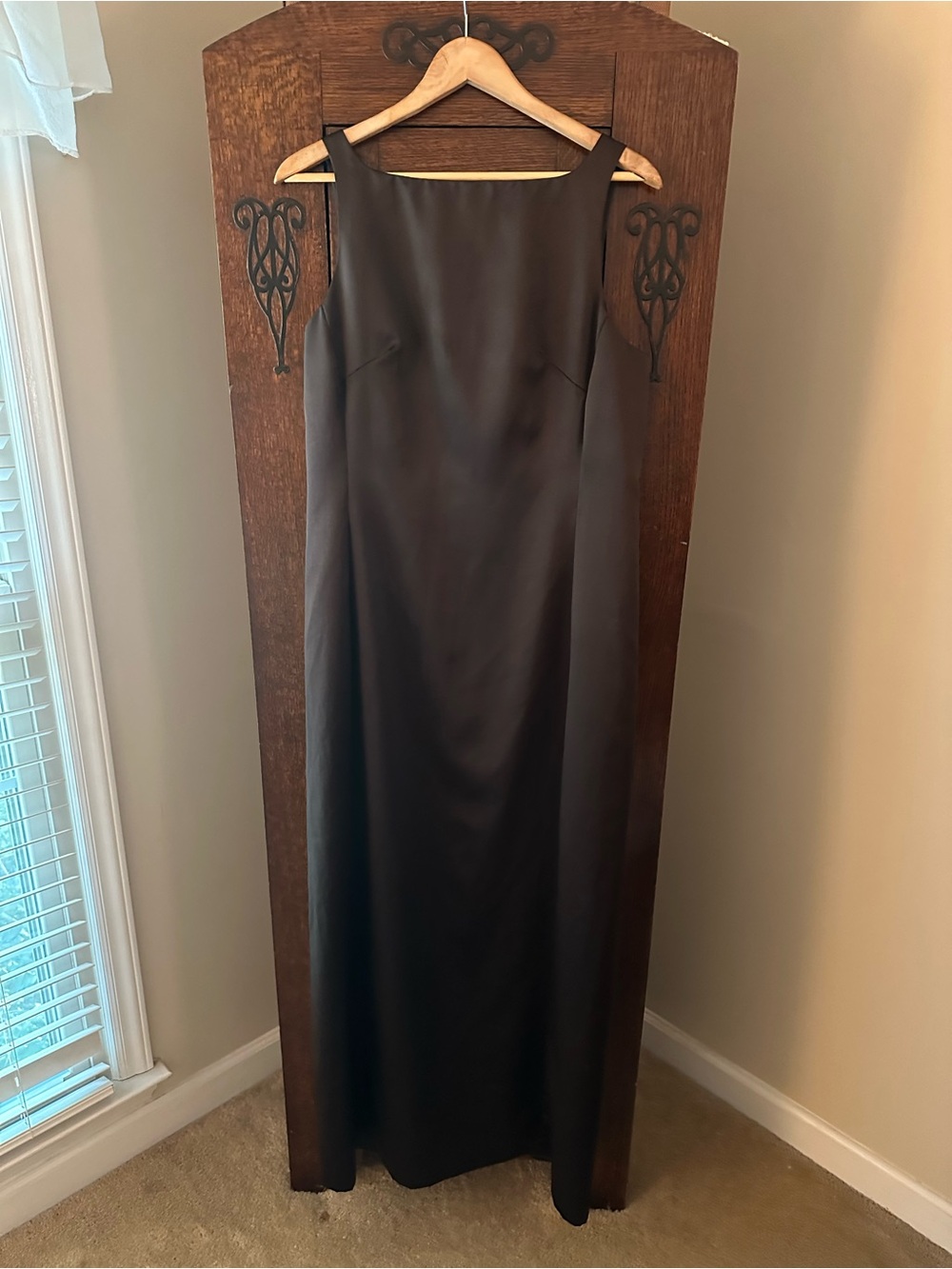 Vintage Nicole Miller Chocolate Column Maxi Dress - Size 14 Evening Wedding